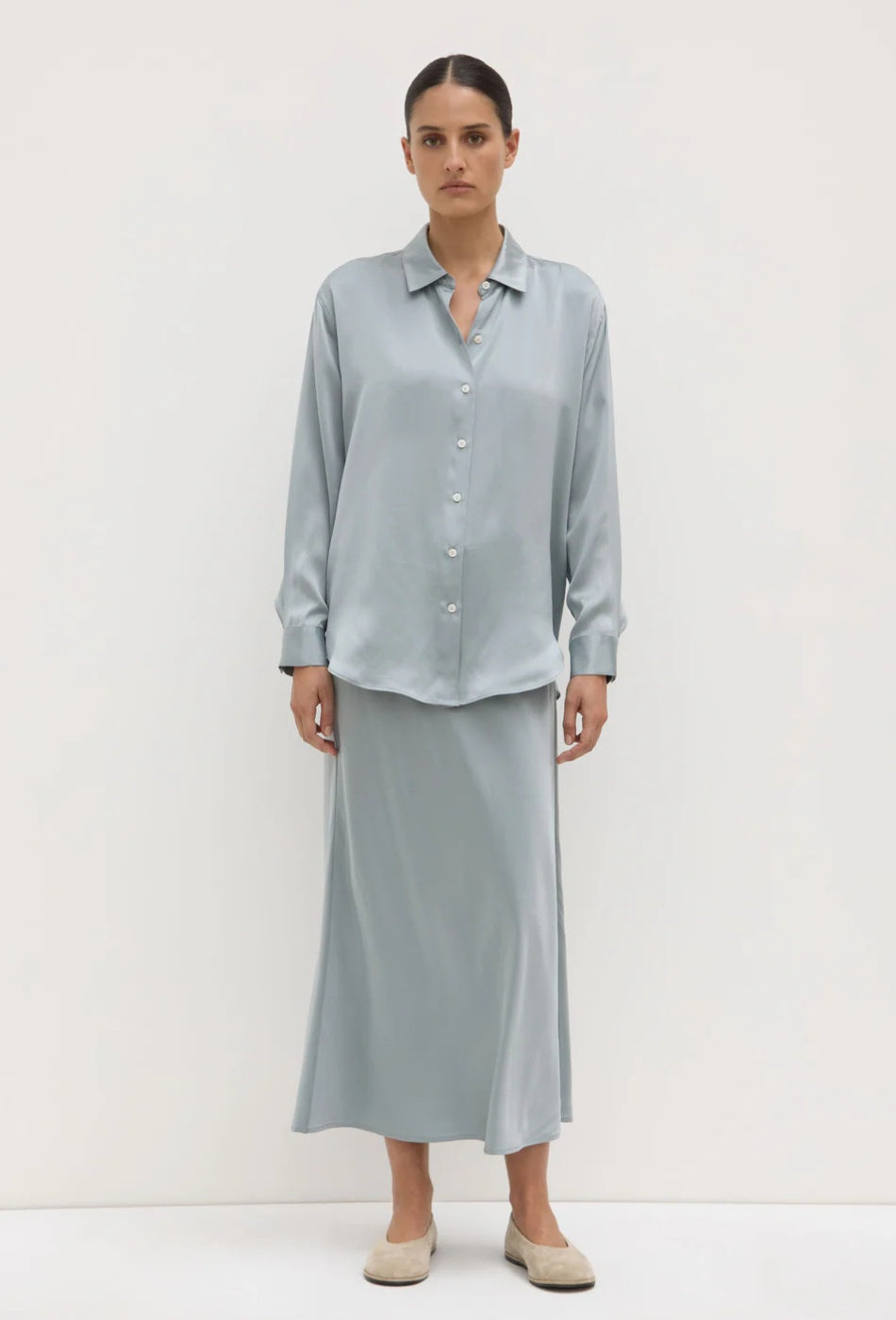 Pippa Silk Shirt - Cloud-ASSEMBLY LABEL-P&K The General Store