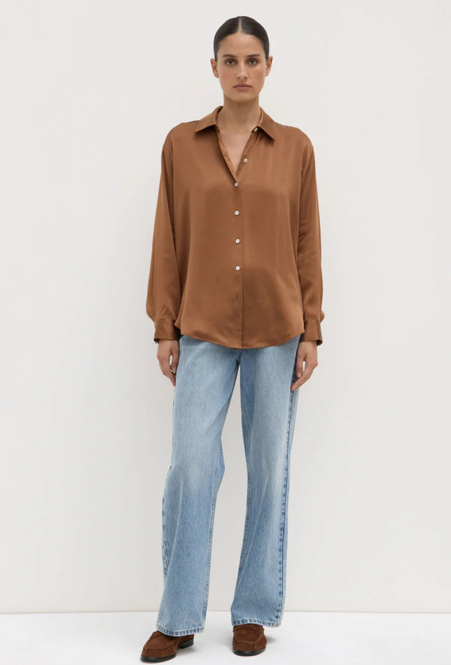 Pippa Long Sleeve Silk Shirt - Bronze-ASSEMBLY LABEL-P&amp;K The General Store