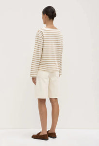 Bonne Long Sleeve Top - White/Tan-ASSEMBLY LABEL-P&amp;K The General Store