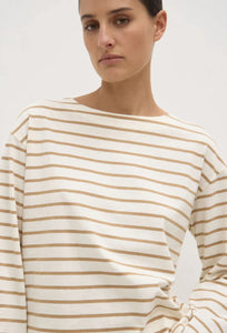 Bonne Long Sleeve Top - White/Tan-ASSEMBLY LABEL-P&amp;K The General Store