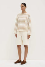 Load image into Gallery viewer, Bonne Long Sleeve Top - White/Tan-ASSEMBLY LABEL-P&amp;K The General Store
