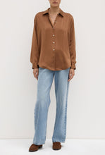 Load image into Gallery viewer, Pippa Long Sleeve Silk Shirt - Bronze-ASSEMBLY LABEL-P&amp;K The General Store
