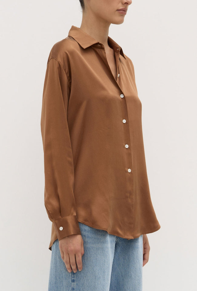 Pippa Long Sleeve Silk Shirt - Bronze-ASSEMBLY LABEL-P&amp;K The General Store