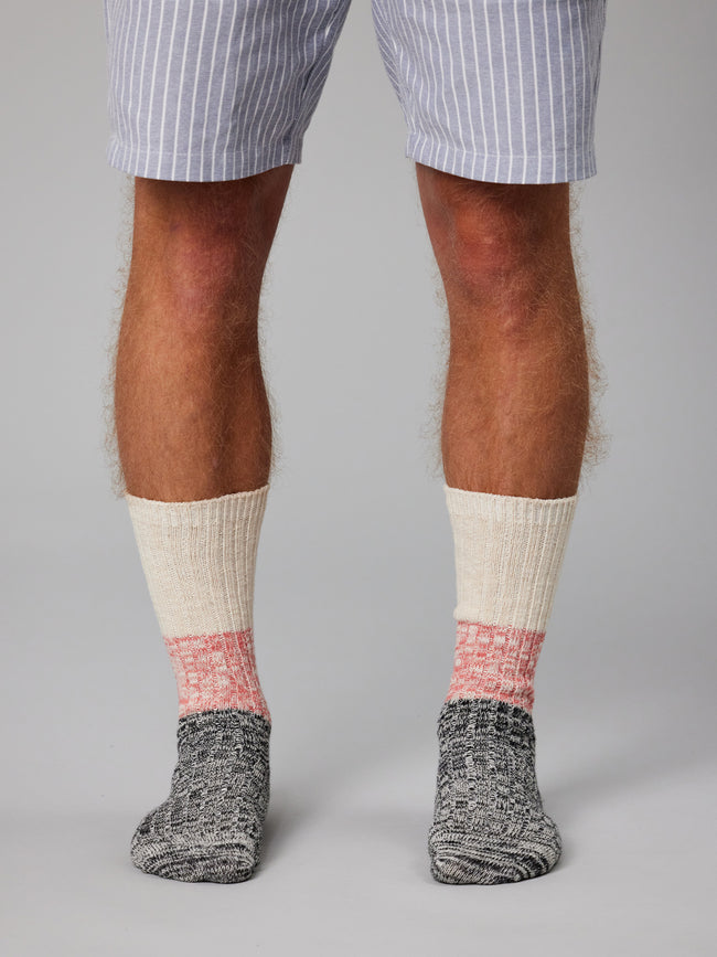 Port Sock - Beige/Cinnabar/Black-Just Another Fisherman-P&amp;K The General Store