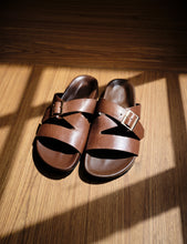 Load image into Gallery viewer, Buckle Strap Slide - Cognac-LA TRIBE-P&amp;K The General Store

