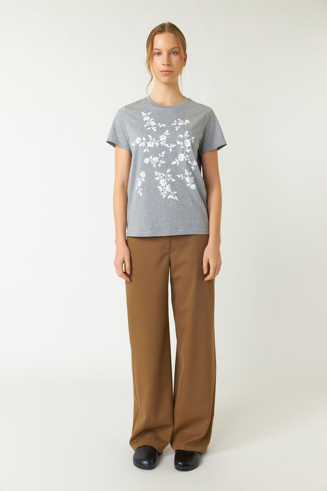 Blooms T Shirt - Grey Marle-SYLVESTER-P&amp;K The General Store