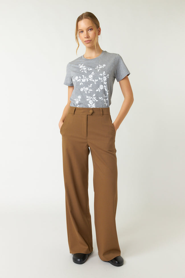 Blooms T Shirt - Grey Marle-SYLVESTER-P&amp;K The General Store
