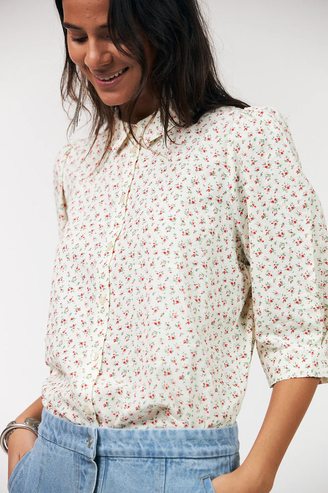 Bono S/S Shirt - Red-LOLLYS LAUNDRY-P&amp;K The General Store
