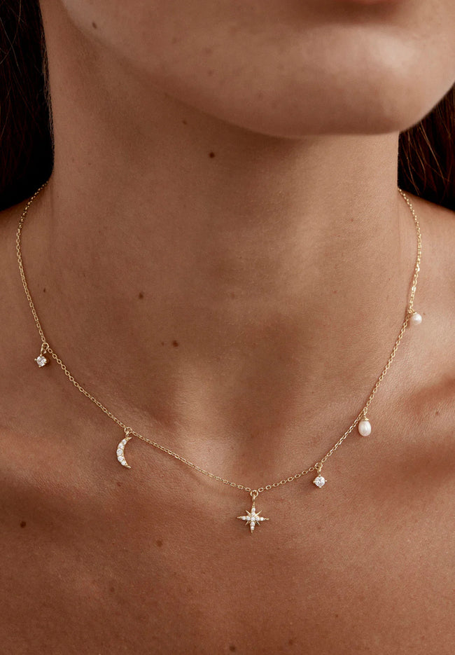 Celestial Skies Charm Choker - Gold-BY CHARLOTTE-P&amp;K The General Store