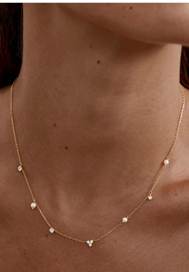 Moonlit Bloom Pearl Choker - Gold-BY CHARLOTTE-P&amp;K The General Store