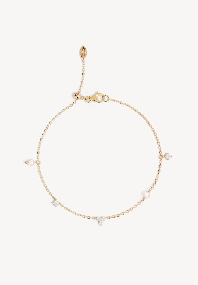Moonlit Bloom Pearl Bracelet - Gold-BY CHARLOTTE-P&amp;K The General Store