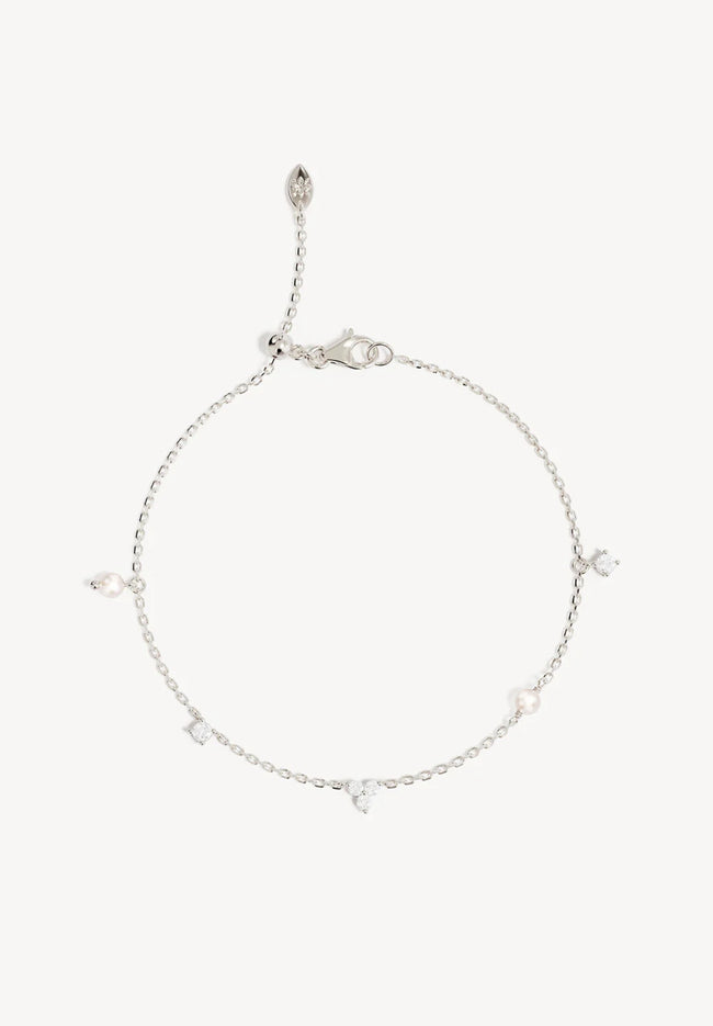 Moonlit Bloom Pearl Bracelet - Silver-BY CHARLOTTE-P&amp;K The General Store