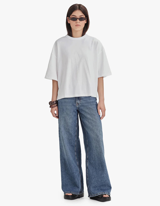 Womens Heavy Boxy Tee - White-COMMONERS-P&amp;K The General Store