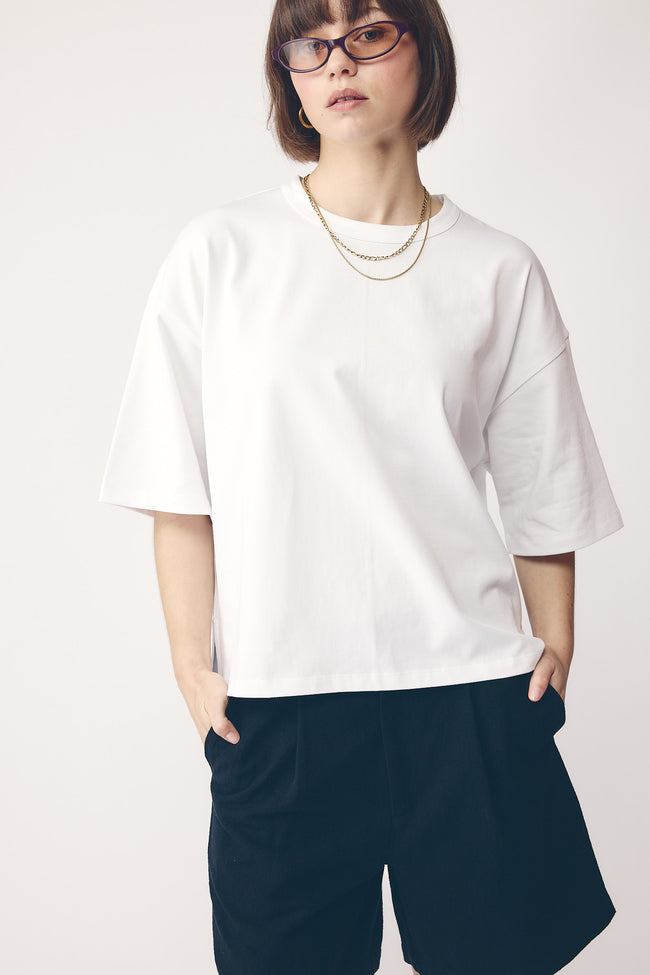 Oversized Heavy Boxy Tee - White-COMMONERS-P&amp;K The General Store