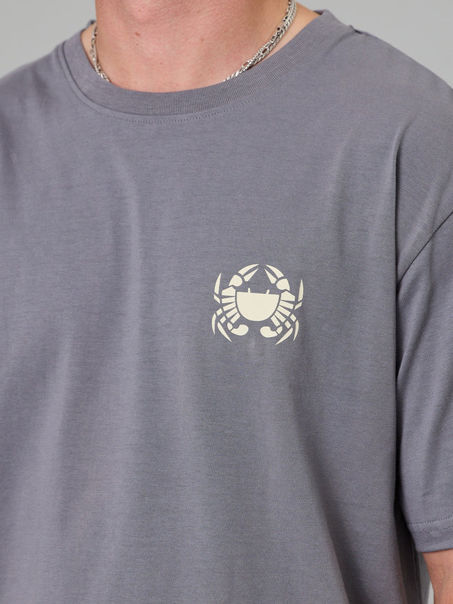 Paddle Crab Sea Tee - Charcoal-Just Another Fisherman-P&amp;K The General Store