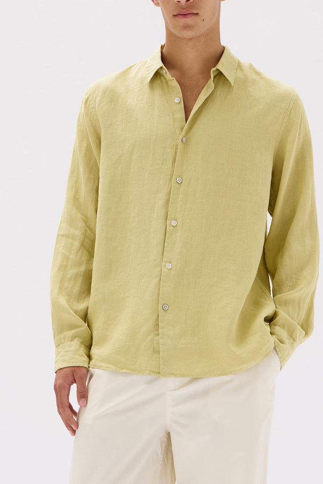 Casual Linen Long Sleeve Shirt - Pear-ASSEMBLY LABEL-P&amp;K The General Store