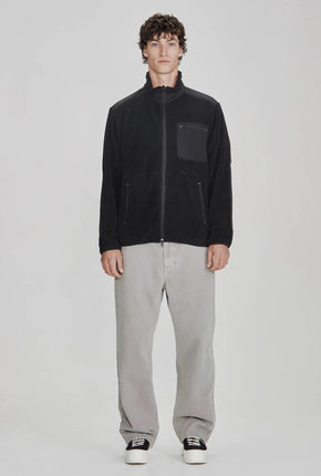 Mens Sherpa Zip Through - Black-COMMONERS-P&amp;K The General Store