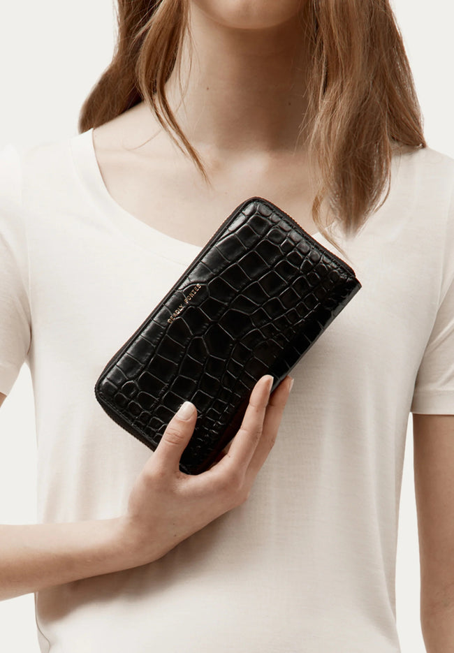 Maxi Wallet - Black Croc-DEADLY PONIES-P&amp;K The General Store