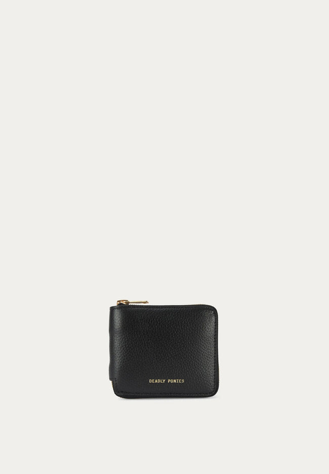 Unisex Fritz Zip Wallet - Black/Brass-DEADLY PONIES-P&amp;K The General Store