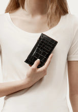 Load image into Gallery viewer, Zip Card Holder - Black Croc-DEADLY PONIES-P&amp;K The General Store
