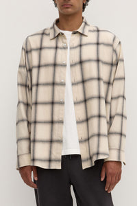 Dylan Japanese Check Shirt - Cream/Grey-ASSEMBLY LABEL-P&amp;K The General Store