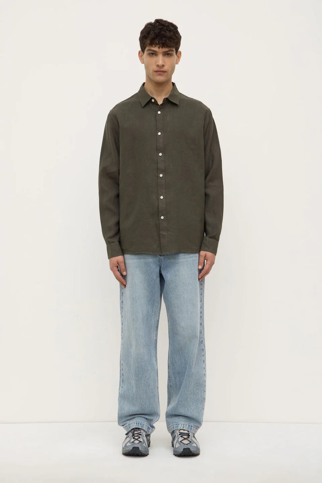 Everday Mens Linen LS Shirt - Sorrel-ASSEMBLY LABEL-P&amp;K The General Store