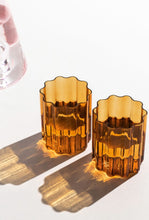 Load image into Gallery viewer, Wave Glass - Set of 2 - Amber-Fazeek-P&amp;K The General Store
