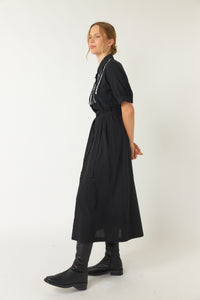 Pintucked Shirt Dress - Black-SYLVESTER-P&amp;K The General Store