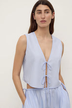 Load image into Gallery viewer, Havana Stripe Poplin Tie Front Top - Blue/White Stripe-ASSEMBLY LABEL-P&amp;K The General Store
