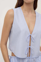 Load image into Gallery viewer, Havana Stripe Poplin Tie Front Top - Blue/White Stripe-ASSEMBLY LABEL-P&amp;K The General Store
