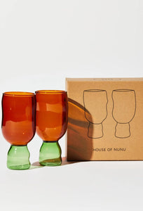 Show Pony Glasses - Set of 2 - Amber/Green-House of Nunu-P&amp;K The General Store