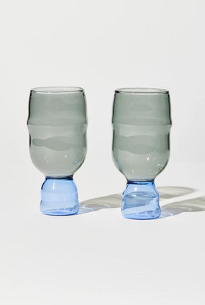 Show Pony Glasses - Set of 2 - Charcoal/Blue-House of Nunu-P&amp;K The General Store