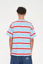 Load image into Gallery viewer, Block Tee Stripe - Blue /Poppy-HUFFER-P&amp;K The General Store
