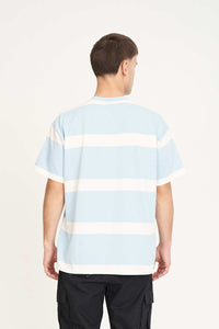 Stripped Tee - Chalk/Ice Blue-HUFFER-P&amp;K The General Store