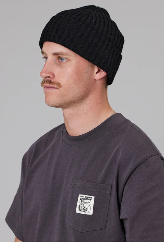 Skipper Merino Beanie - Black-Just Another Fisherman-P&amp;K The General Store