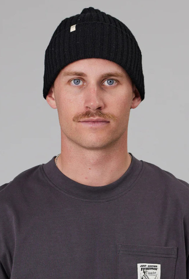Skipper Merino Beanie - Black-Just Another Fisherman-P&amp;K The General Store