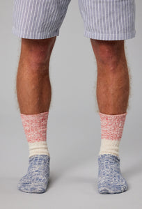 Port Sock - Cinnabar/Beige/Navy-Just Another Fisherman-P&amp;K The General Store