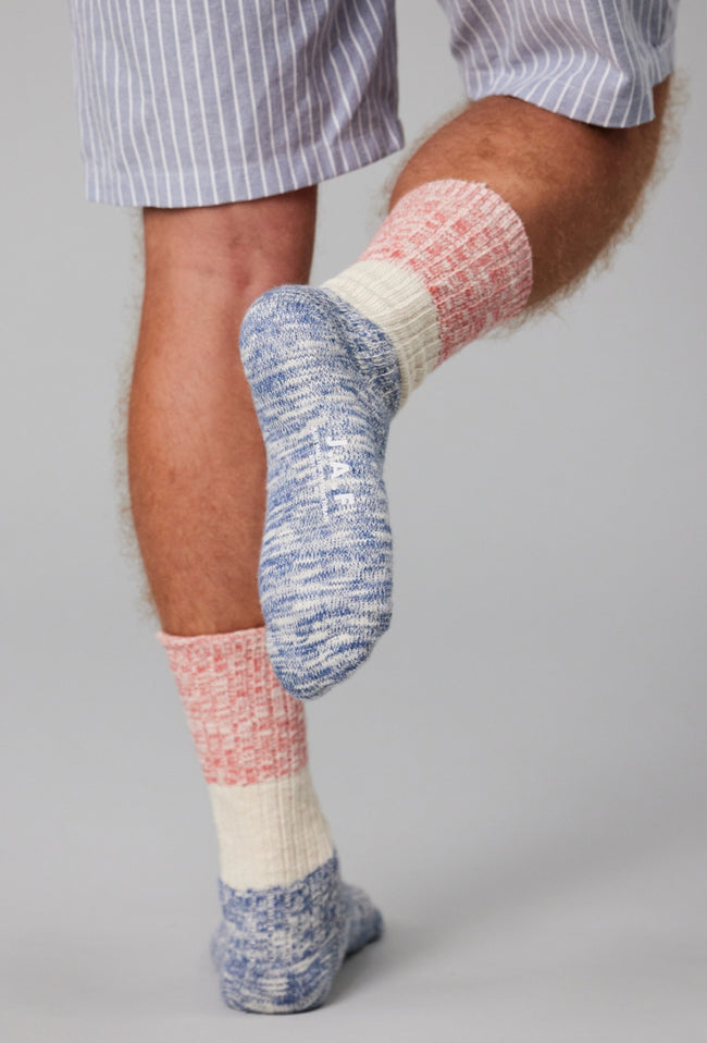 Port Sock - Cinnabar/Beige/Navy-Just Another Fisherman-P&amp;K The General Store