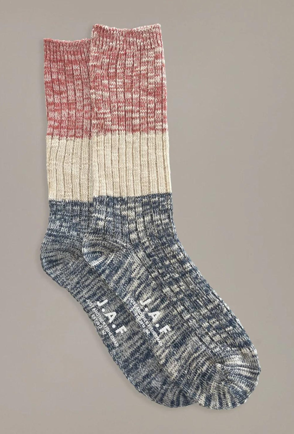 Port Sock - Cinnabar/Beige/Navy-Just Another Fisherman-P&K The General Store
