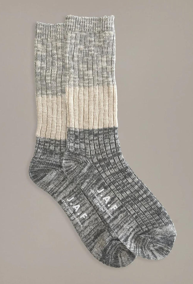 Port Sock - Grey/Beige/Dark Grey-Just Another Fisherman-P&amp;K The General Store