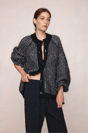 Jasper Cardigan - Black/Greige-MARLE-P&amp;K The General Store
