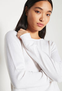 JHL Crew L/S T - White Cotton Cashmere-JULIETTE HOGAN-P&amp;K The General Store
