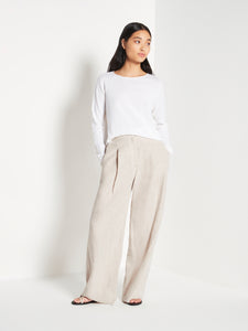 JHL Crew L/S T - White Cotton Cashmere-JULIETTE HOGAN-P&amp;K The General Store