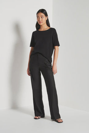 JHL Crew T - Black Cotton Cashmere-JULIETTE HOGAN-P&amp;K The General Store