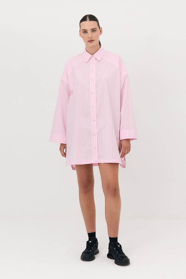 Viv Shirt Dress - Pink Stripe-Josephine-P&amp;K The General Store