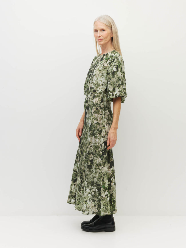 Arabella Dress - Gypsy Flora Crepe - Seagrass-JULIETTE HOGAN-P&amp;K The General Store