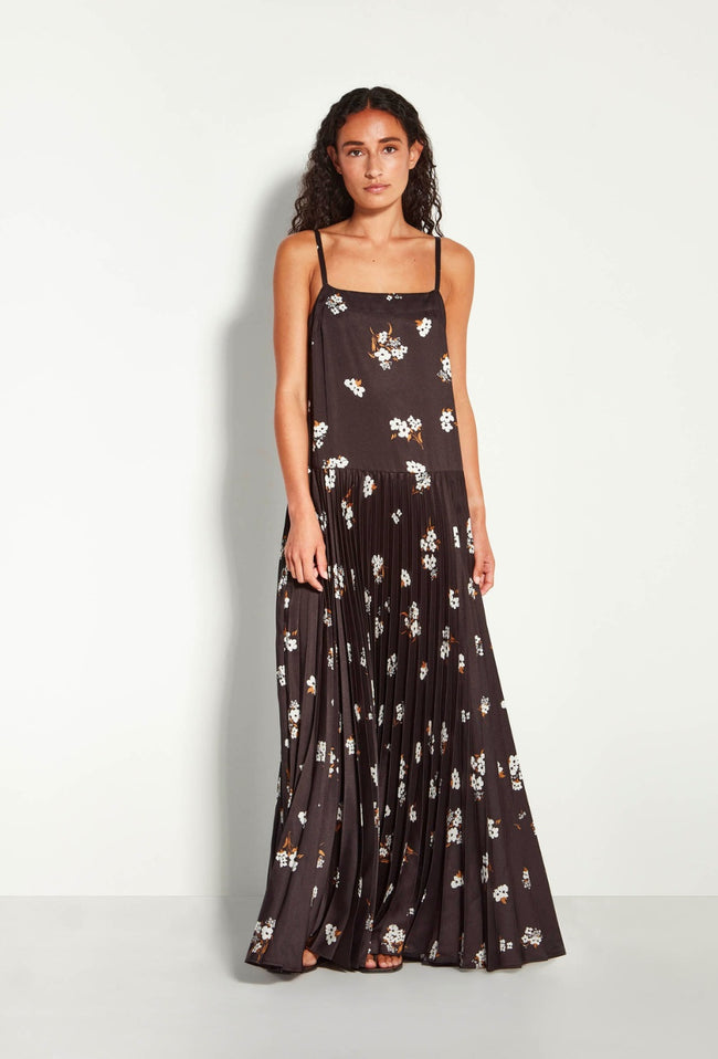 Betty Pleat Dress - Moonflower Twill - Golden-JULIETTE HOGAN-P&amp;K The General Store