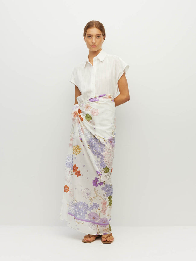 Border Sarong - Afterglow Cotton - Blanc-JULIETTE HOGAN-P&amp;K The General Store