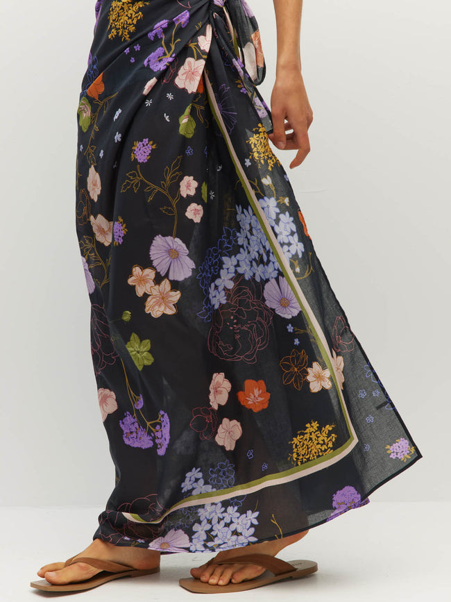 Border Sarong - Afterglow Cotton - Noir-JULIETTE HOGAN-P&amp;K The General Store