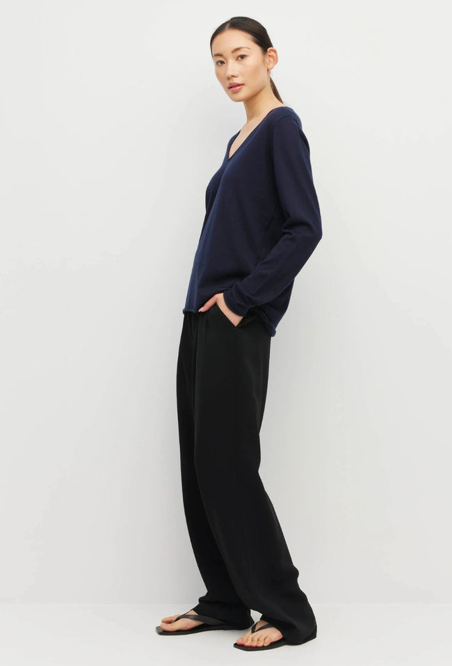 JHL V Neck L/S T - Navy-JULIETTE HOGAN-P&amp;K The General Store